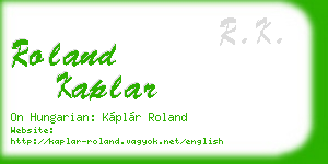 roland kaplar business card