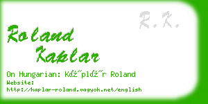 roland kaplar business card